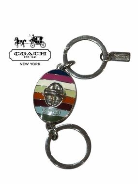 Coach Y2K‎ Legacy Stripe Turnlock Valet Keychain